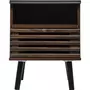 ATMOSPHERA Table de chevet design bois Asmar - L. 39 x H. 51 cm - Marron et noir
