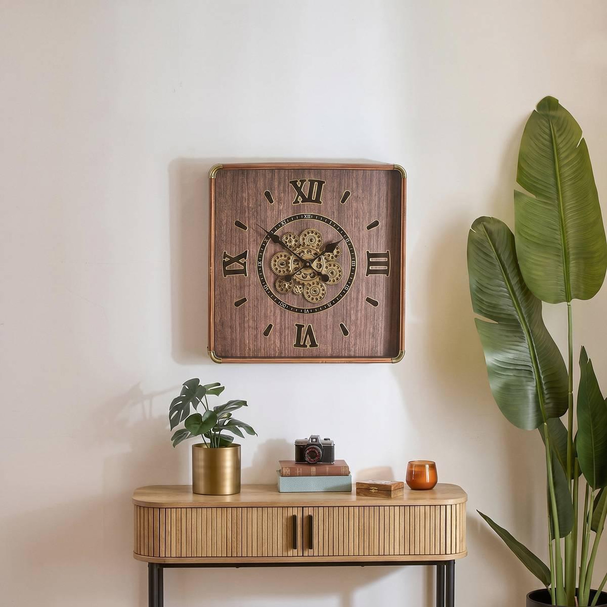 Voir la diapositive 5 : ATMOSPHERA Horloge Murale Engrenages  Archie  60cm Marron
