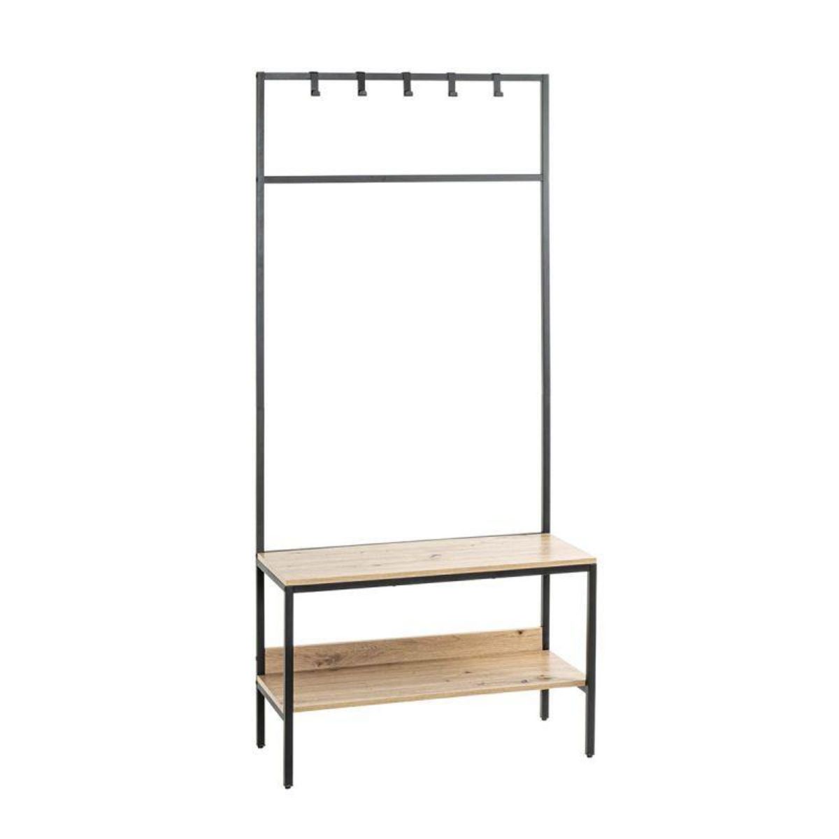 Paris Prix Meuble d'Entrée Vestiaire  Miranda  180cm Chêne & Noir