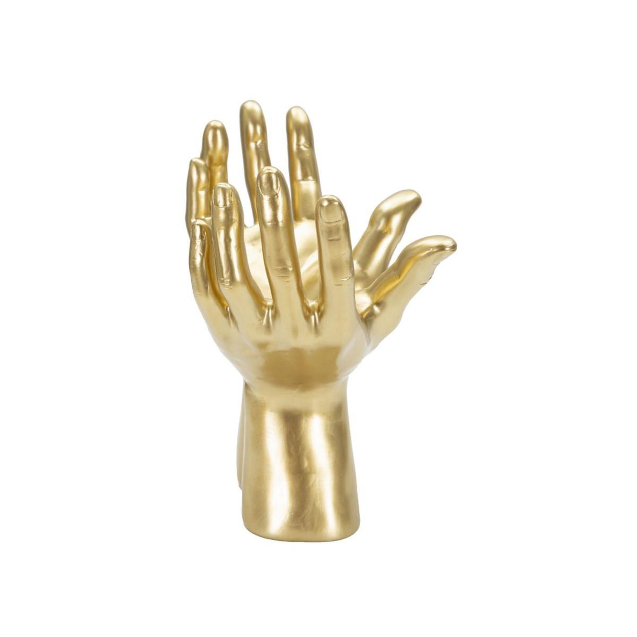 Voir la diapositive 5 : Paris Prix Mains déco en résine  signe peace  24cm or