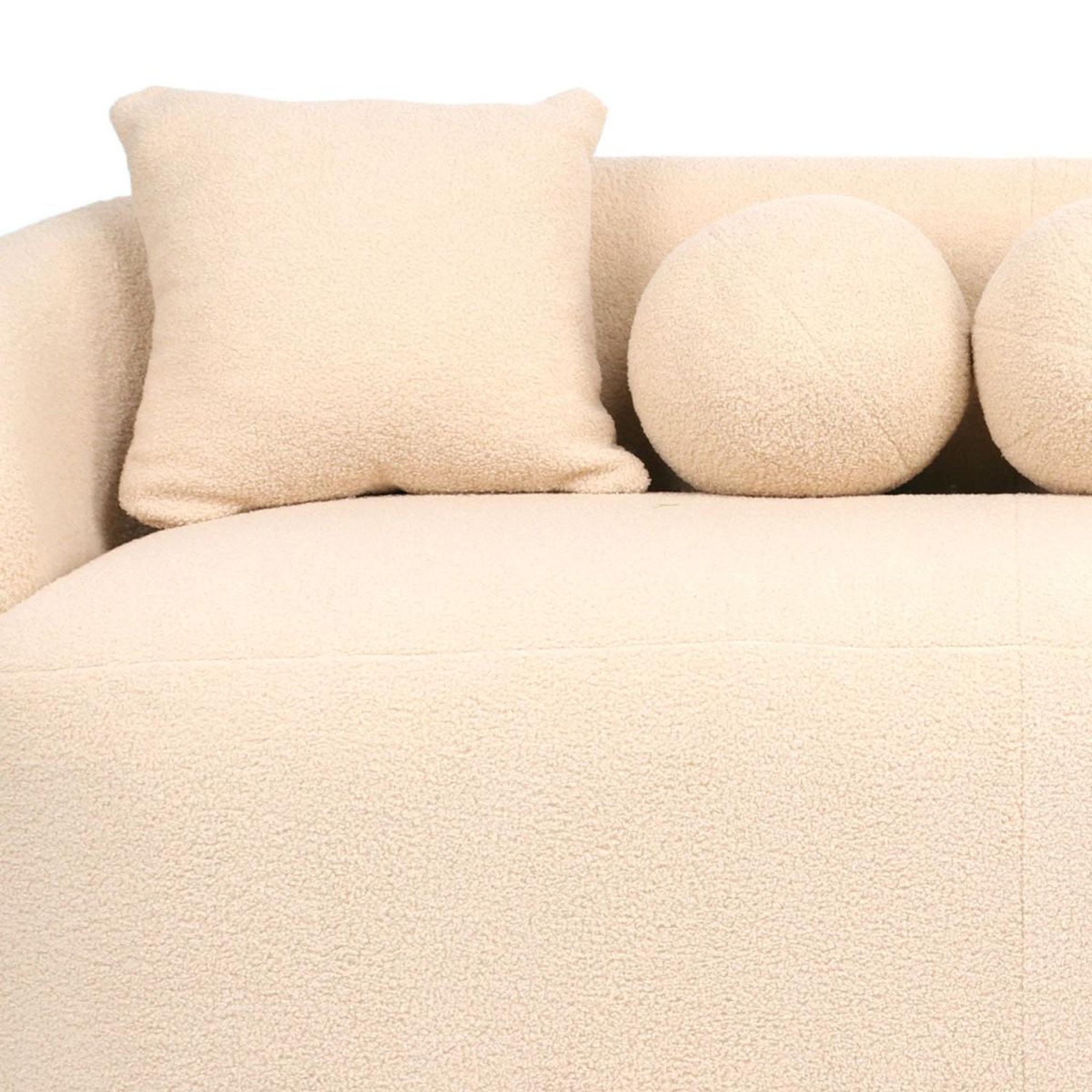 Voir la diapositive 4 : Paris Prix Canapé 3 places en tissu bouclette  brett  178cm beige