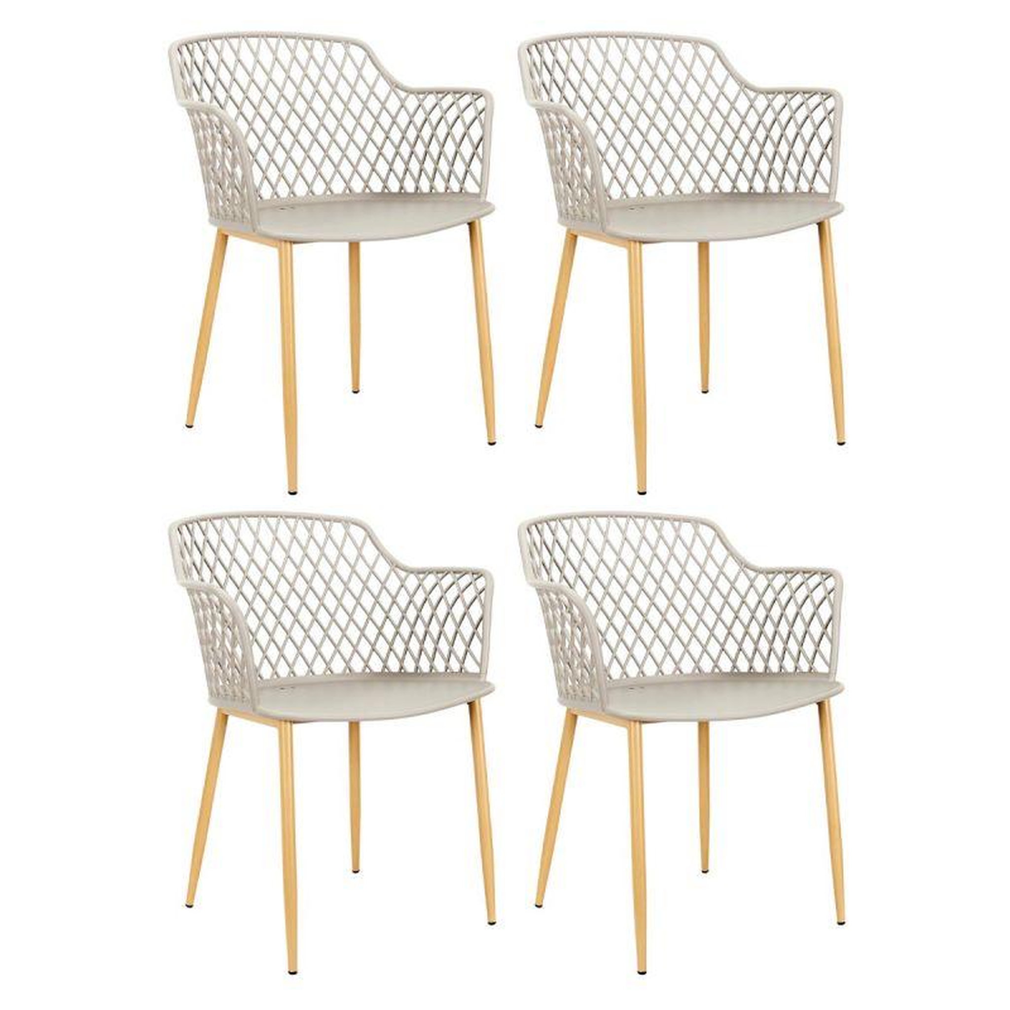 Voir la diapositive 1 : Paris Prix Lot de 4 Fauteuils Design  Malaga  80cm Taupe