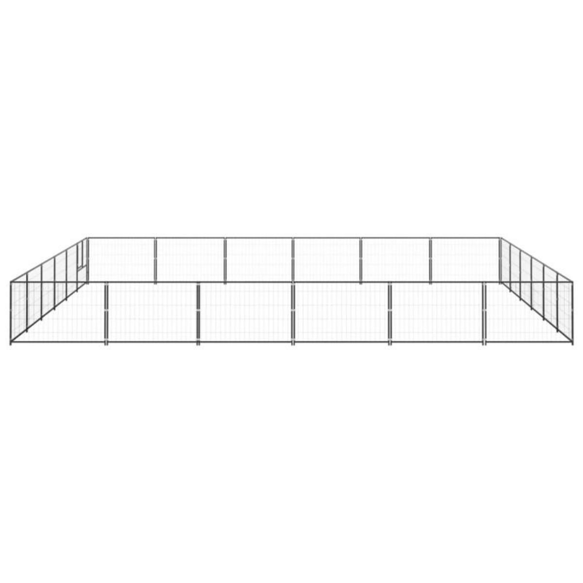 VIDAXL Chenil Noir 36 m² Acier