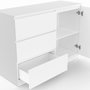 Voir la diapositive 6 : ID MARKET Commode 3 tiroirs + 1 porte TOMI 110 cm bois blanc