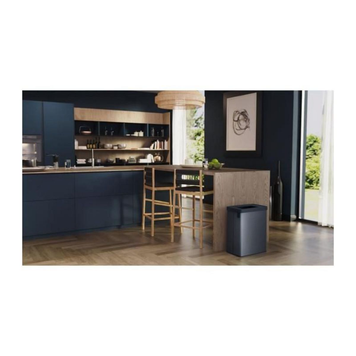 CURVER Poubelle de tri - VERTO - CURVER - 54 L - Bleu perle