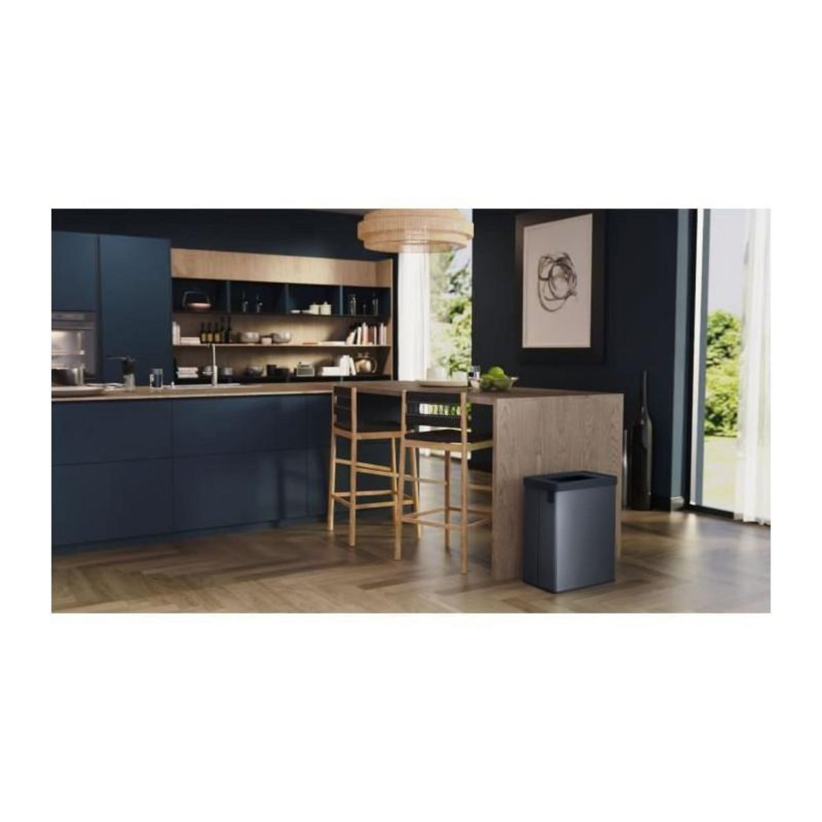 CURVER Poubelle de tri - VERTO - CURVER - 54 L - Bleu perle