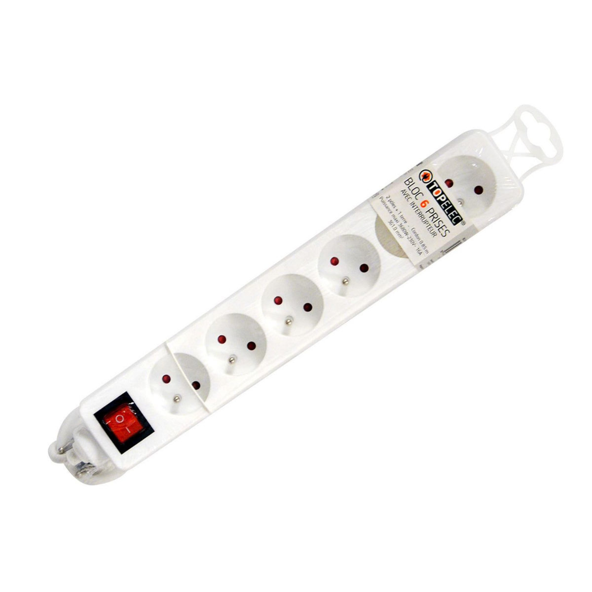 KB8 Bloc 6 prises avec interrupteur 16 A avec terre