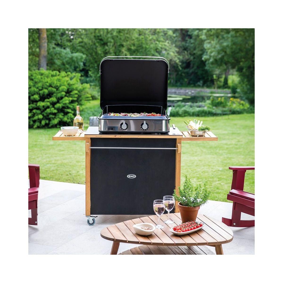 Eno Chariot Plancha Emile bois compatible plancha de 45 à 80 cm