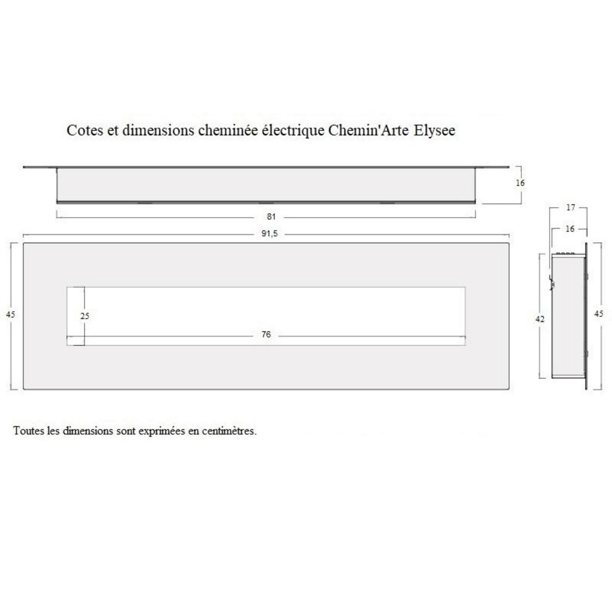 Chemin'arte Cheminée électrique 2000w avec télécommande - 242