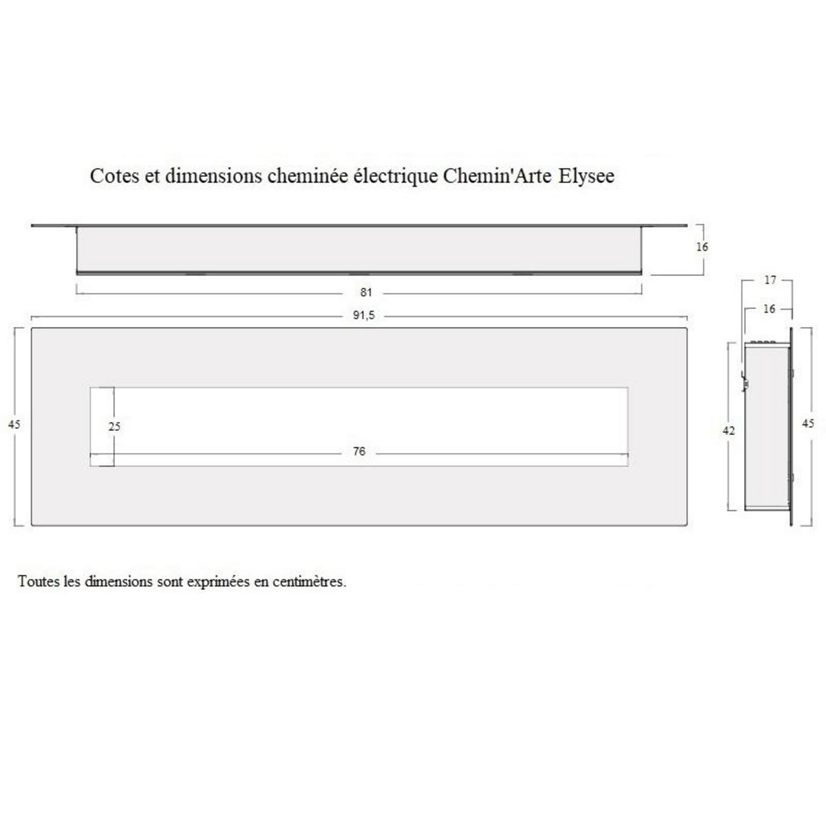 Chemin'arte Cheminée électrique 2000w avec télécommande - 242