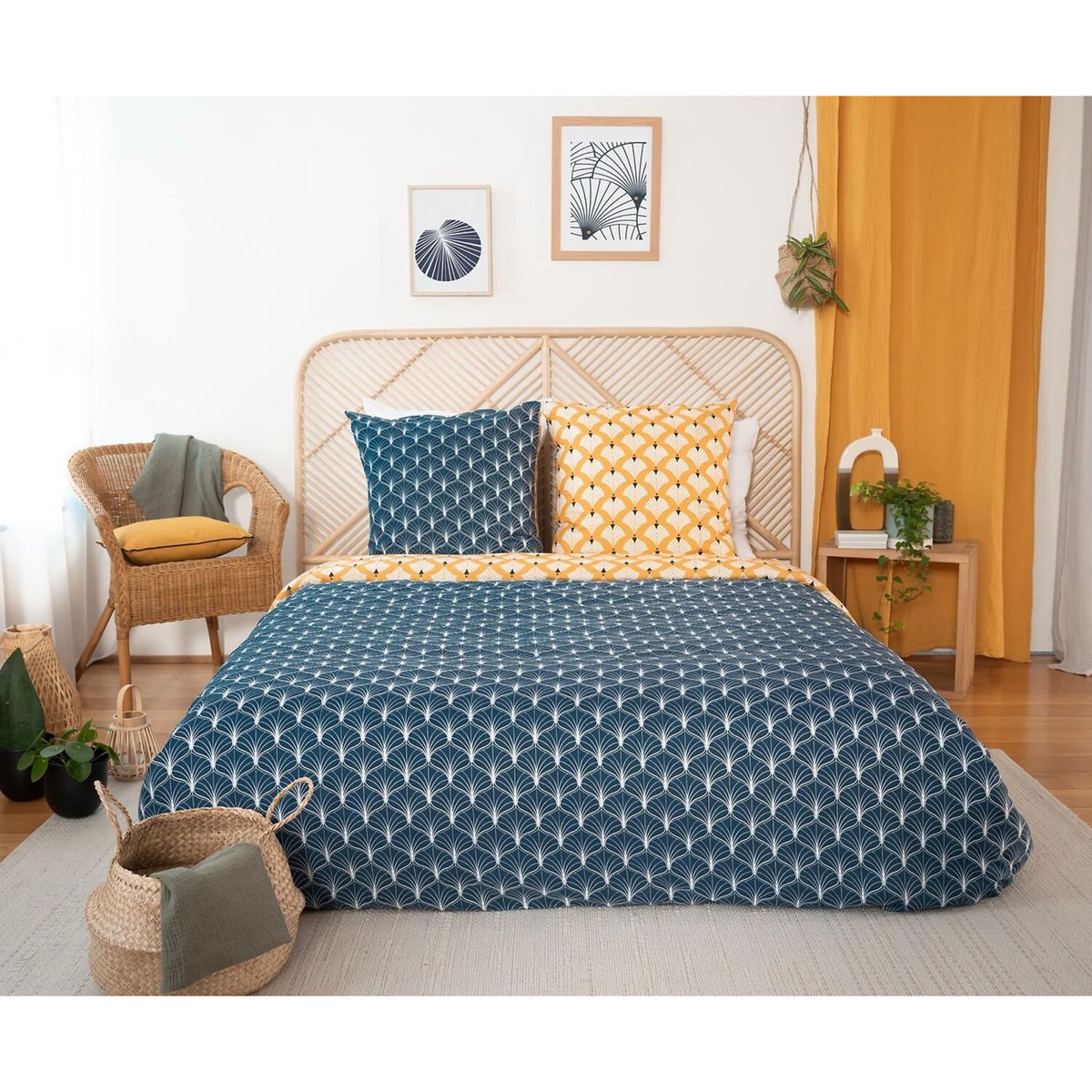 Home collection Parure housse de couette 140x200cm - 100%microfibre 72gsm pania