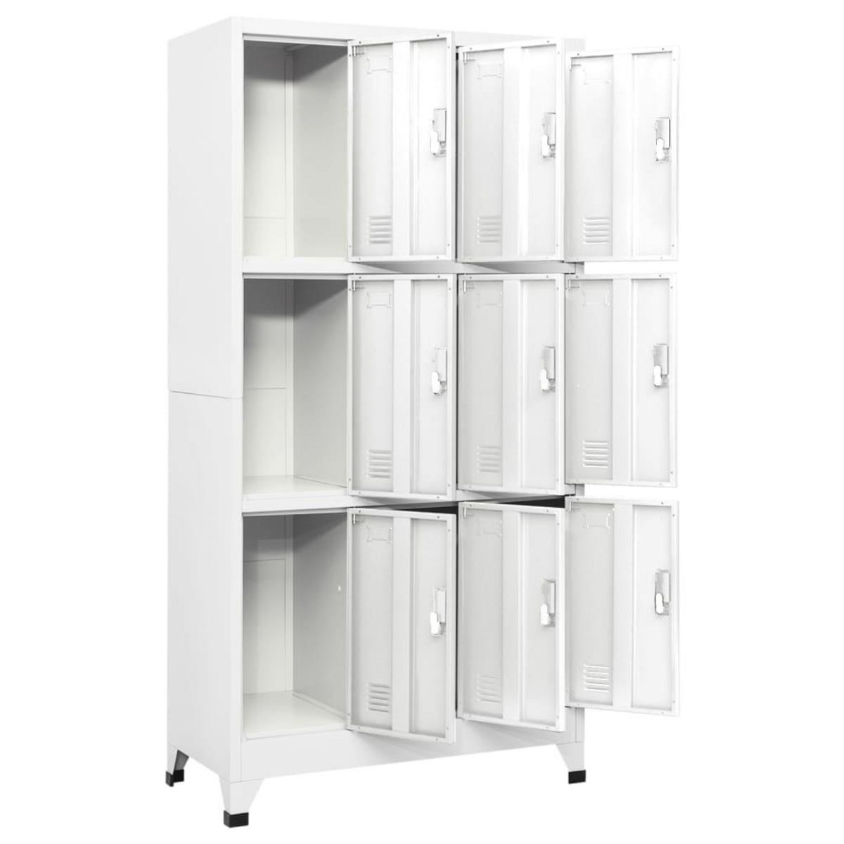 VIDAXL Armoire a casier avec 9 compartiments Acier 90x45x180 cm Gris