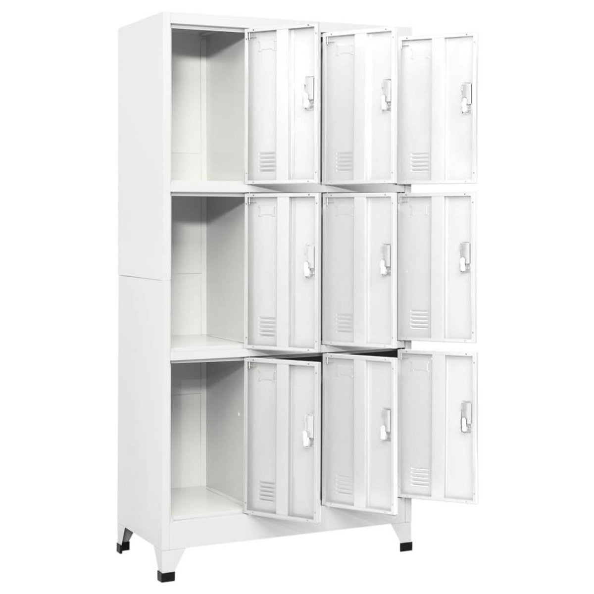 VIDAXL Armoire a casier avec 9 compartiments Acier 90x45x180 cm Gris