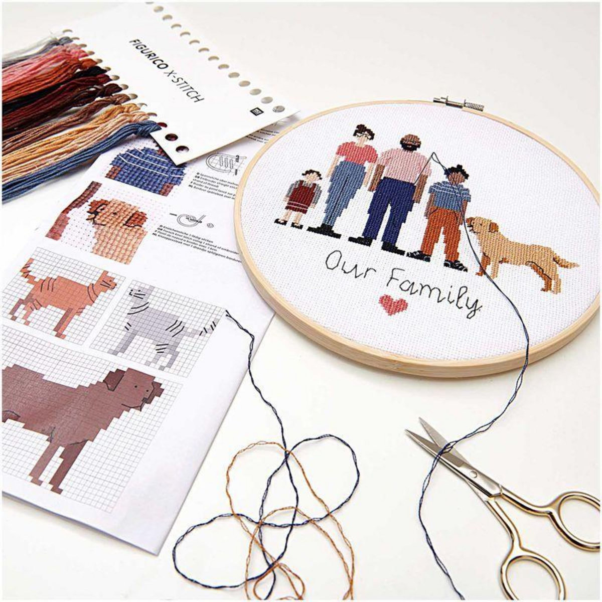 RICO DESIGN Kit de broderie - famille