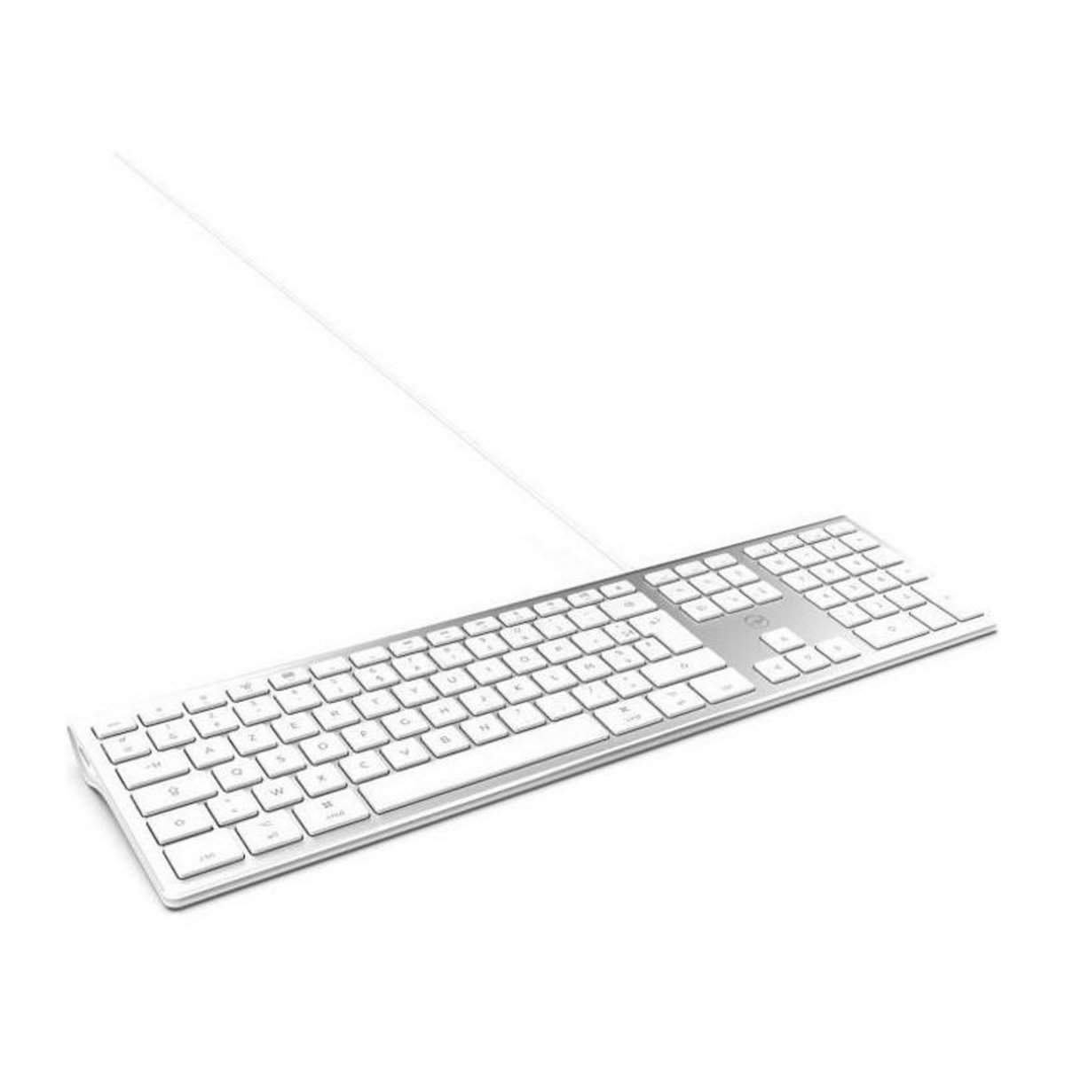 Mobility Lab MOBILITY LAB ML304304 - Clavier Design Touch Filaire avec 2 USB pour Mac - AZERTY - Blanc et argente