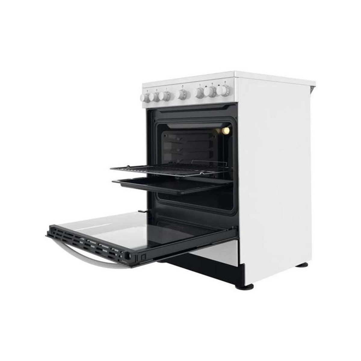 Indesit Cuisinière vitrocéramique a 69l 4 feux blanc - IS67V5PCWE