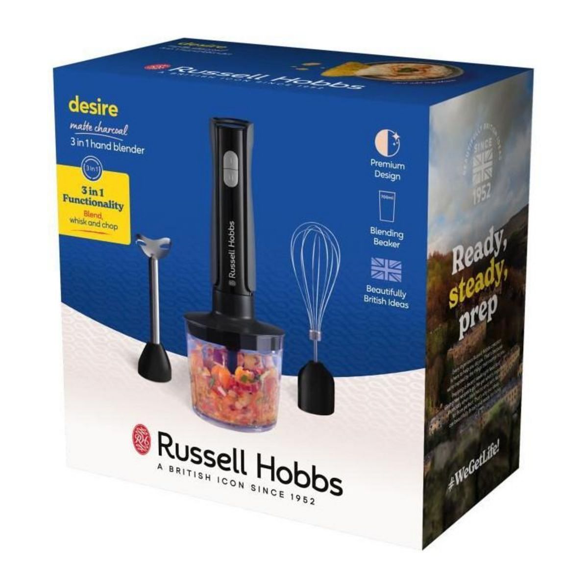 Russell Hobbs Mixeur plongeant - RUSSEL HOBBS - Desire Matte Charcoal - 500 W - 2 vitesses + Pulse - Noir