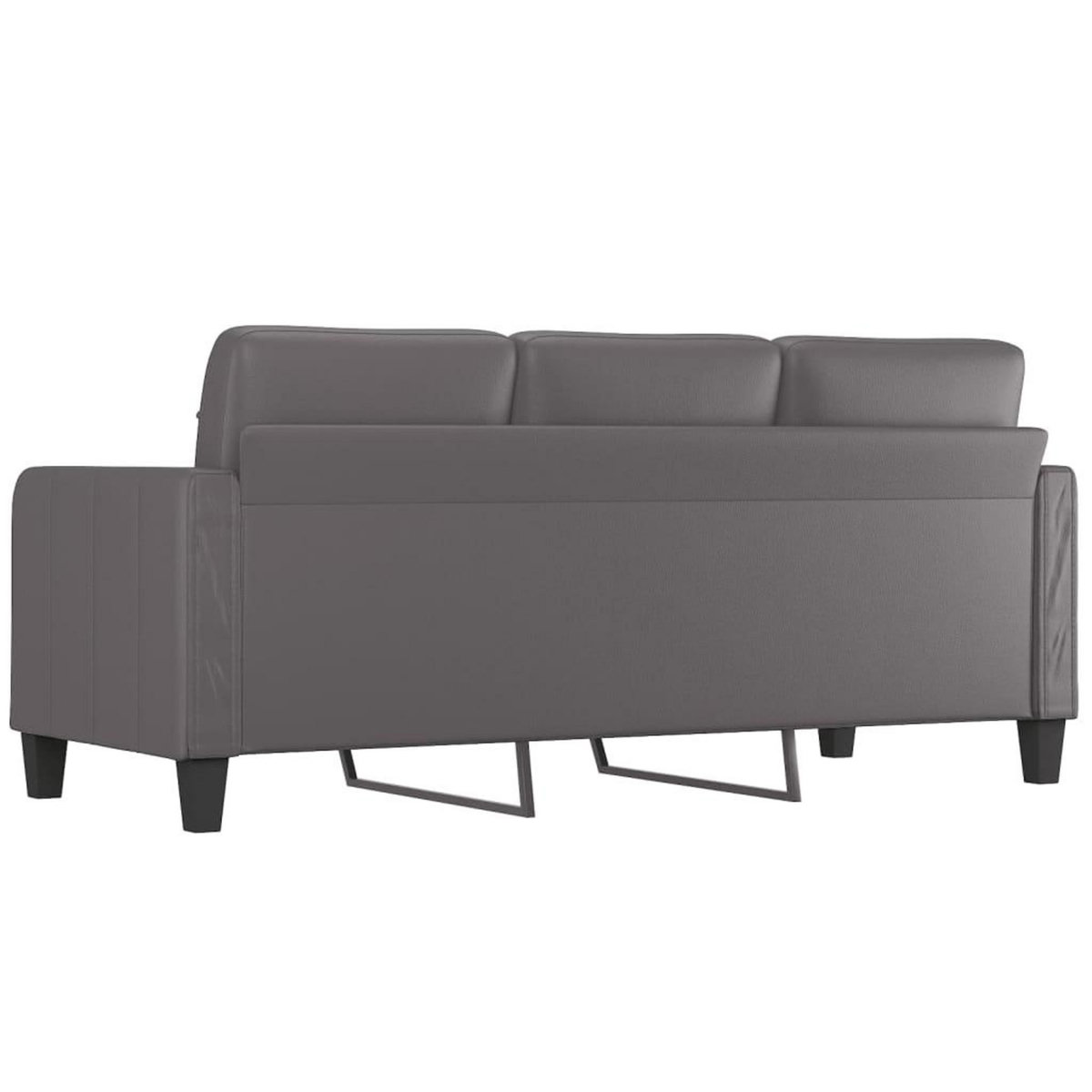 VIDAXL Canape a 3 places Gris 180 cm Similicuir