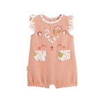 Petit Béguin Barboteuse bébé en gaze de coton Mindanao. Coloris disponibles : Rose