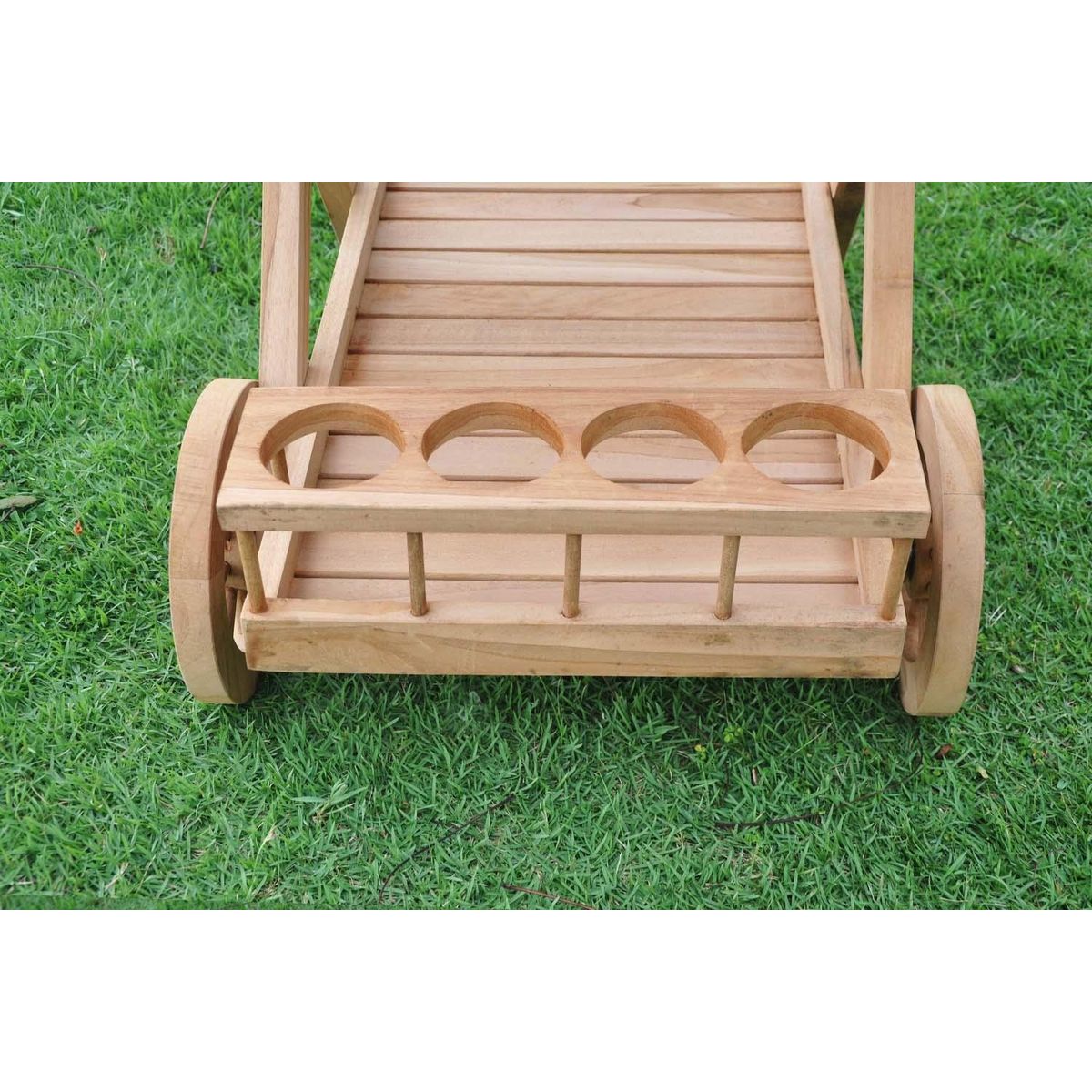 CONCEPT USINE Desserte en teck avec roues KERETA