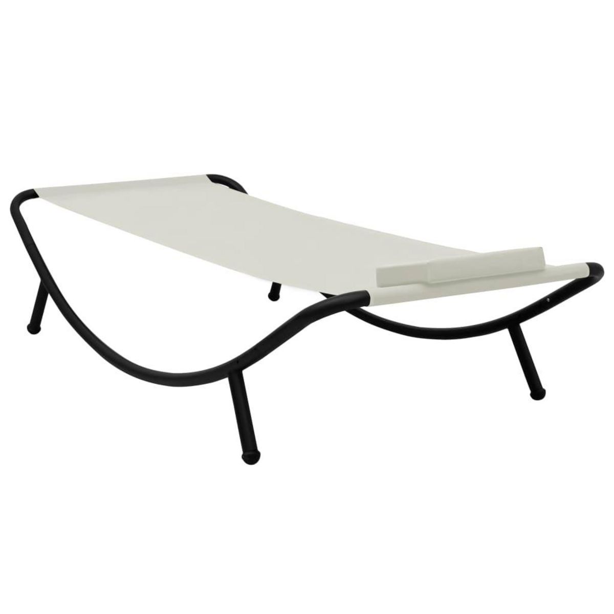VIDAXL Lit de jardin creme 200x90 cm acier