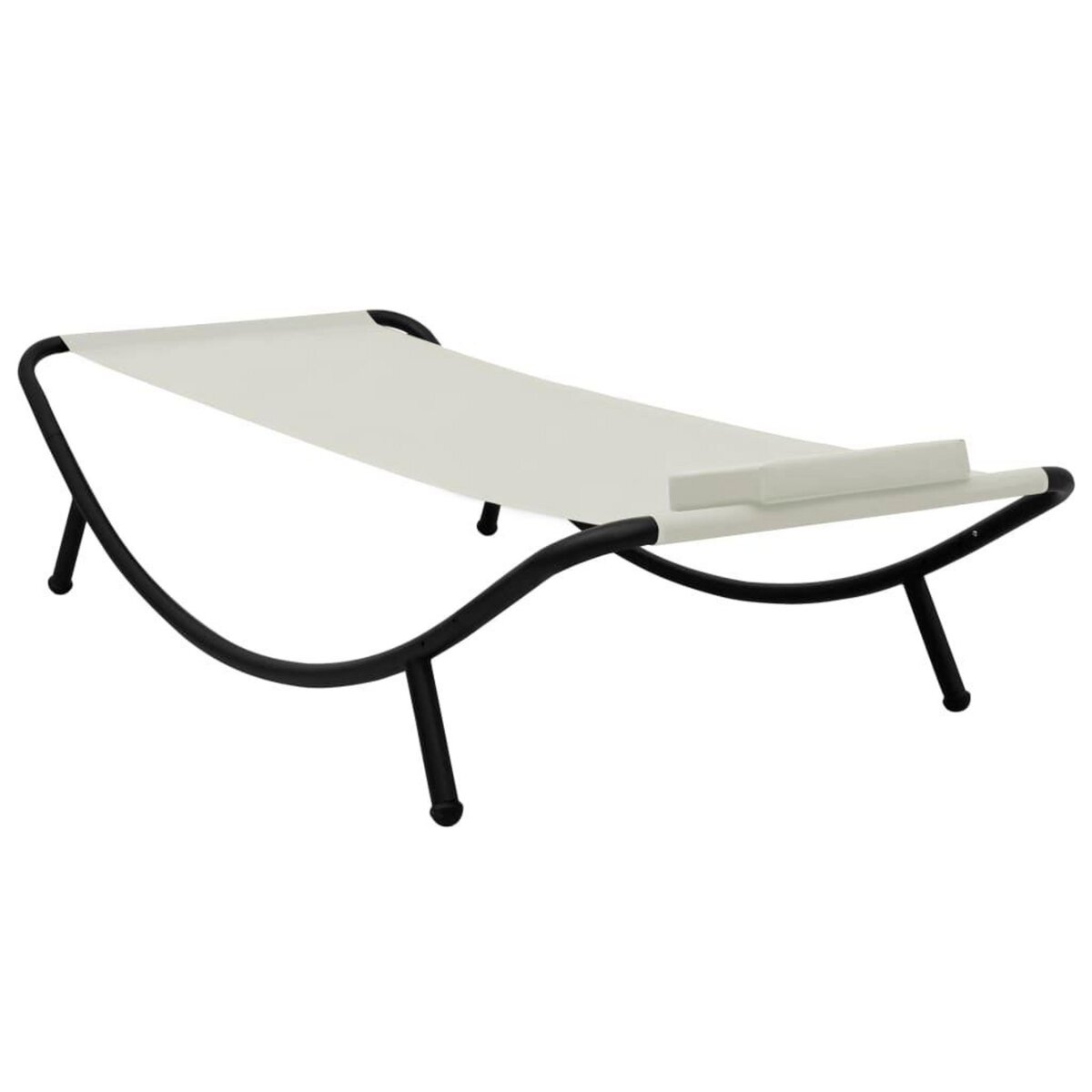 VIDAXL Lit de jardin creme 200x90 cm acier