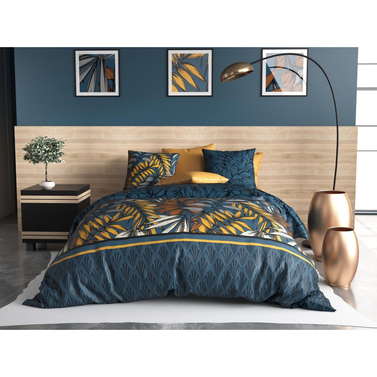 ATELIER DU COTON Parure housse de couette 100%coton 57fils salva