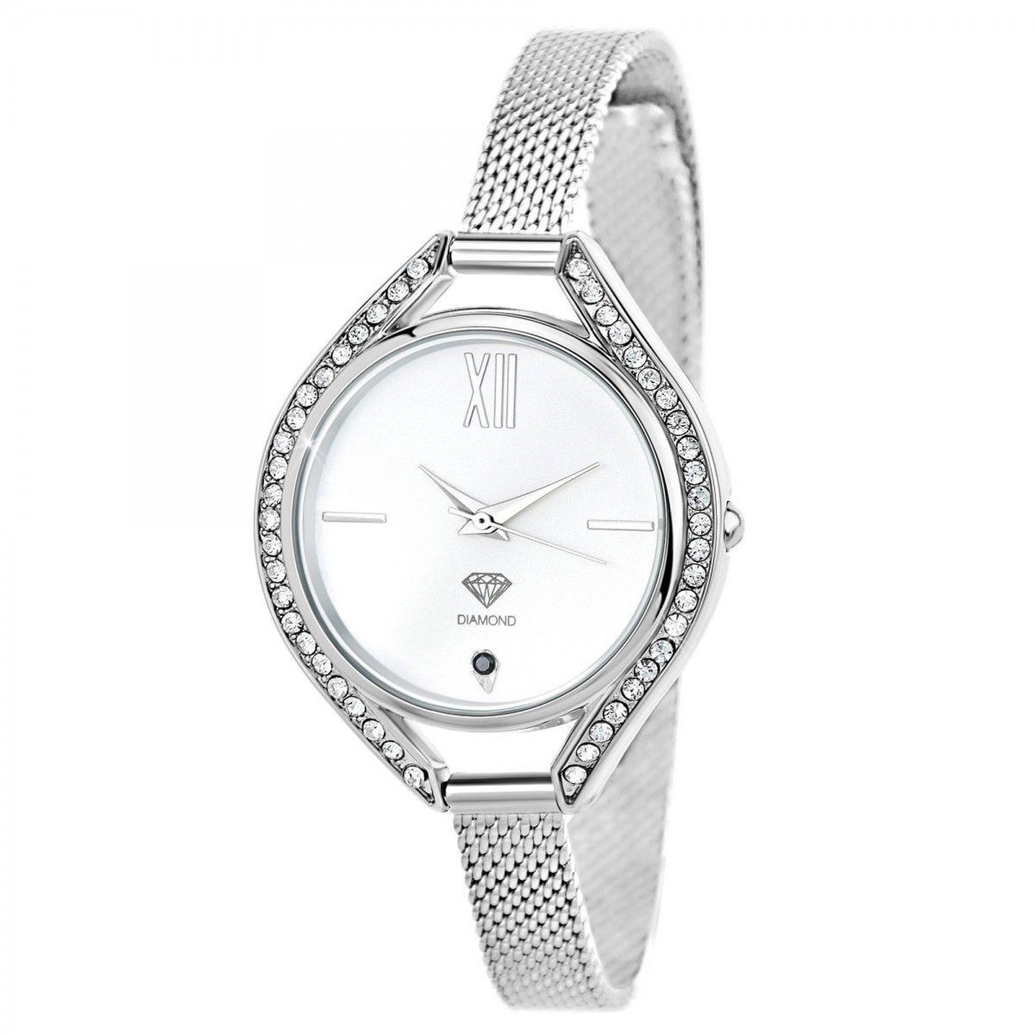 SC CRYSTAL Montre Lana SC Crystal ornée d'un véritable diamant noir et de 46 Cristaux scintillants