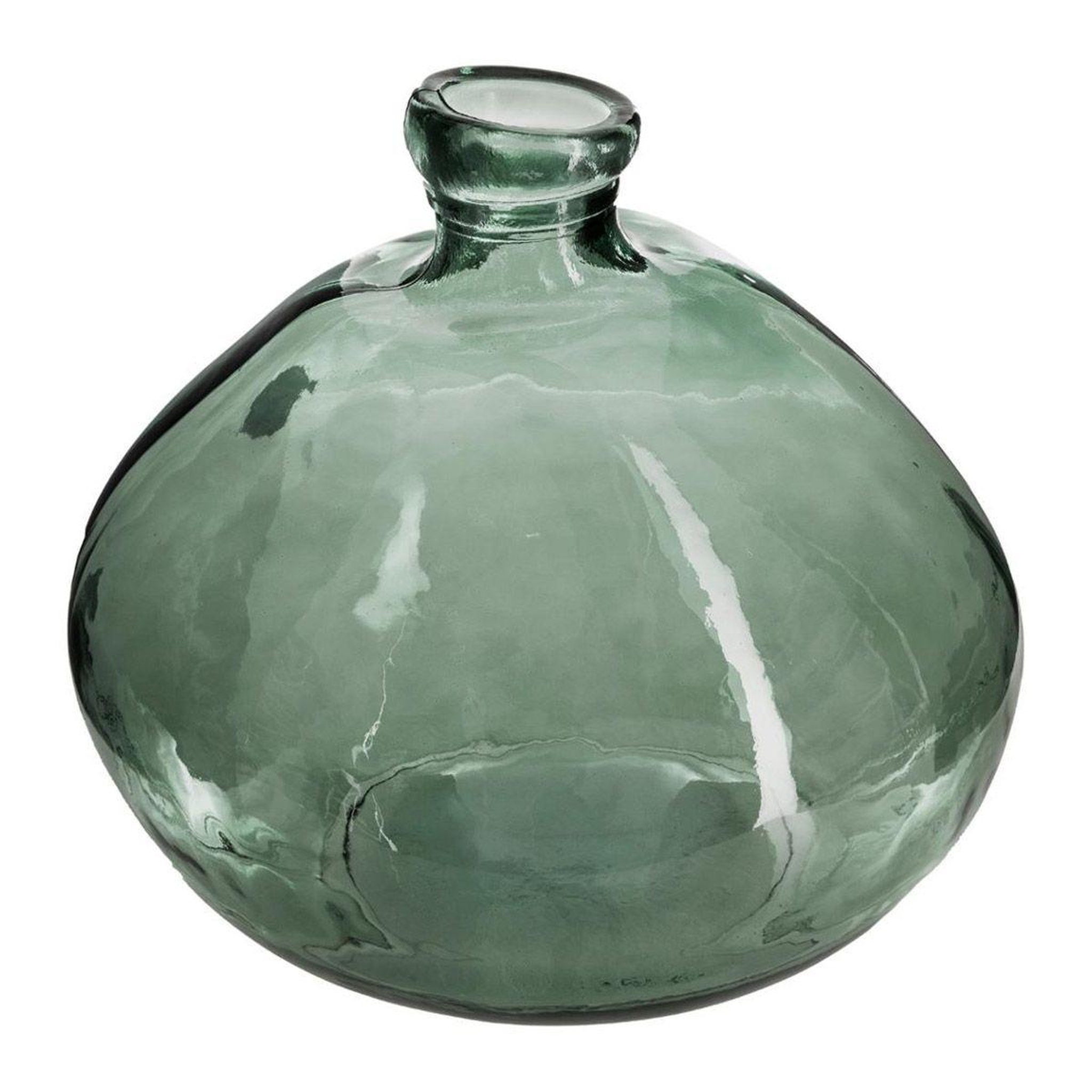 ATMOSPHERA Vase rond en verre recyclé  ballon  22cm kaki