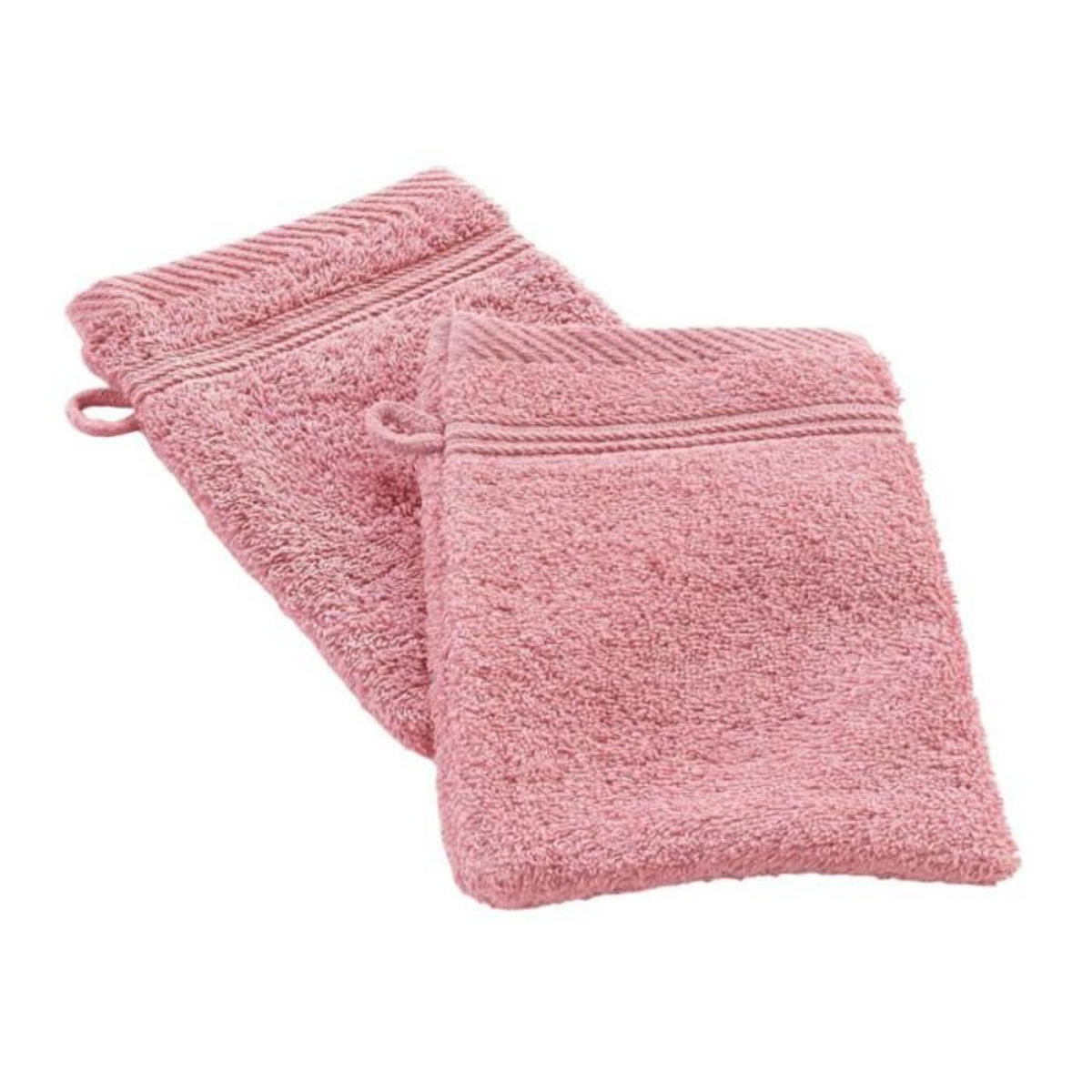Paris Prix Lot de 2 Gants de Toilette  Tendresse  15x21cm Bois de Rose