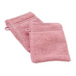 Paris Prix Lot de 2 Gants de Toilette  Tendresse  15x21cm Bois de Rose