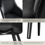Voir la diapositive 5 : tectake Chaise style scandinave rembourrée aspect velours noir Lot de 4