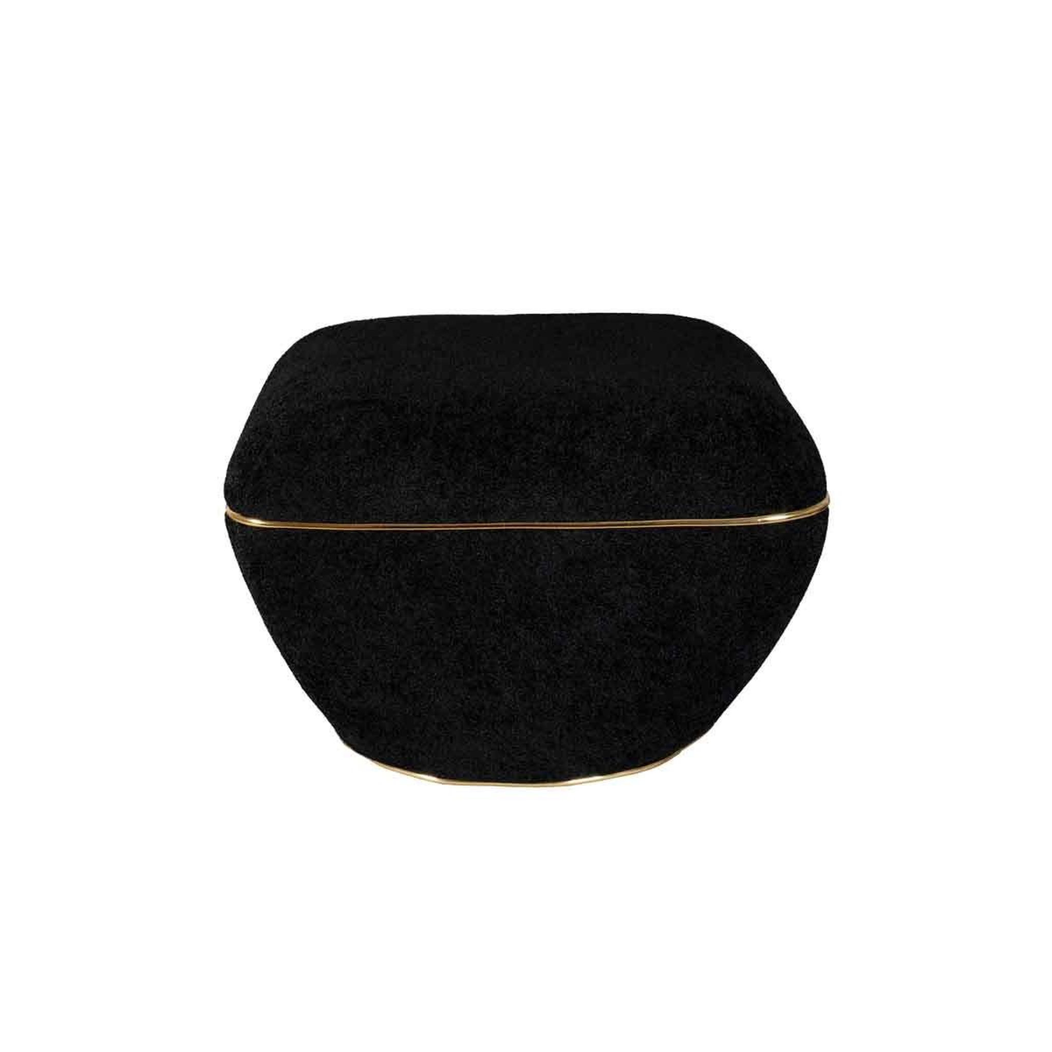 Voir la diapositive 2 : Paris Prix Tabouret carré déco  contessa  60cm noir & or