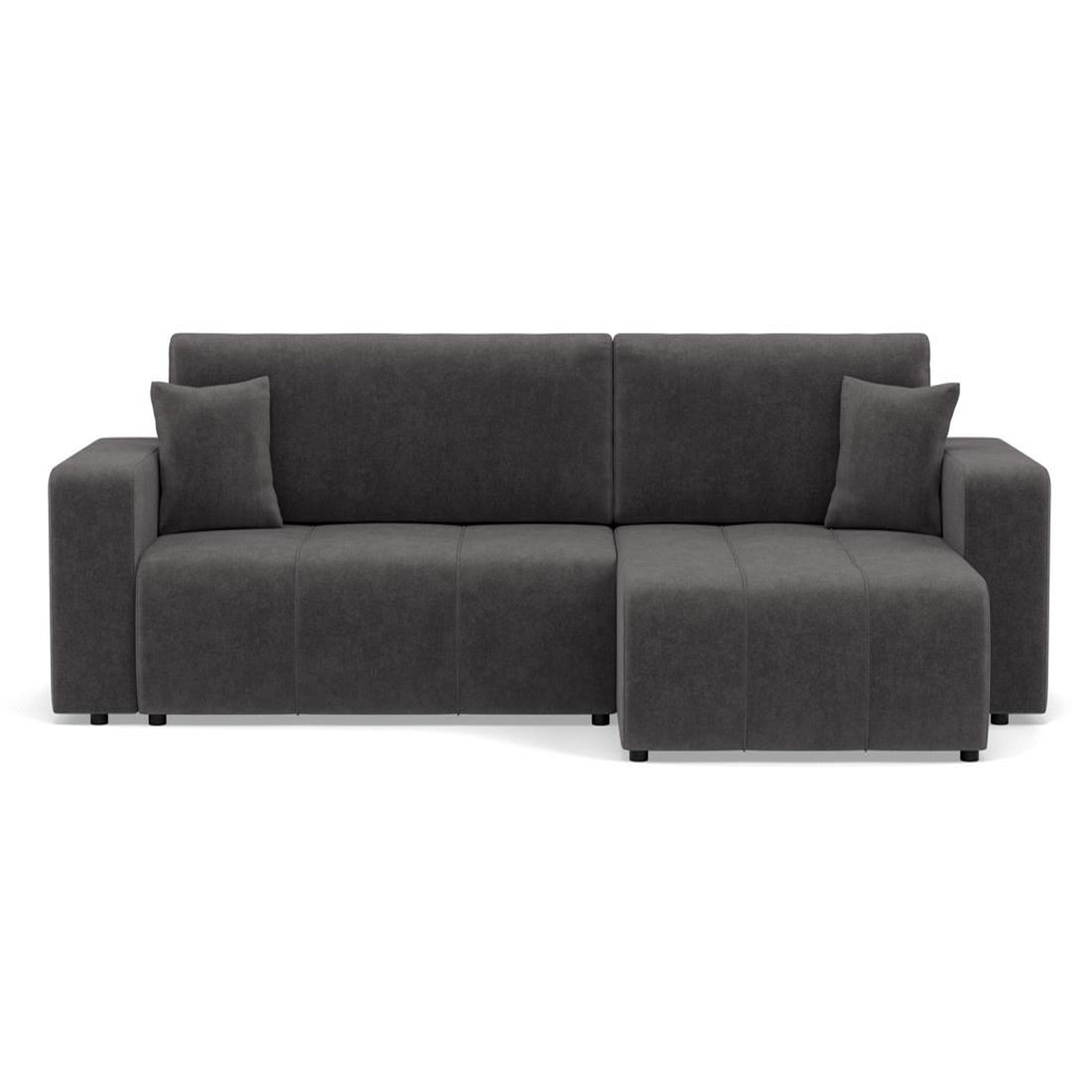 Voir la diapositive 1 : BEST MOBILIER Nicole - canapé d'angle réversible 5 places convertible avec coffre en tissu