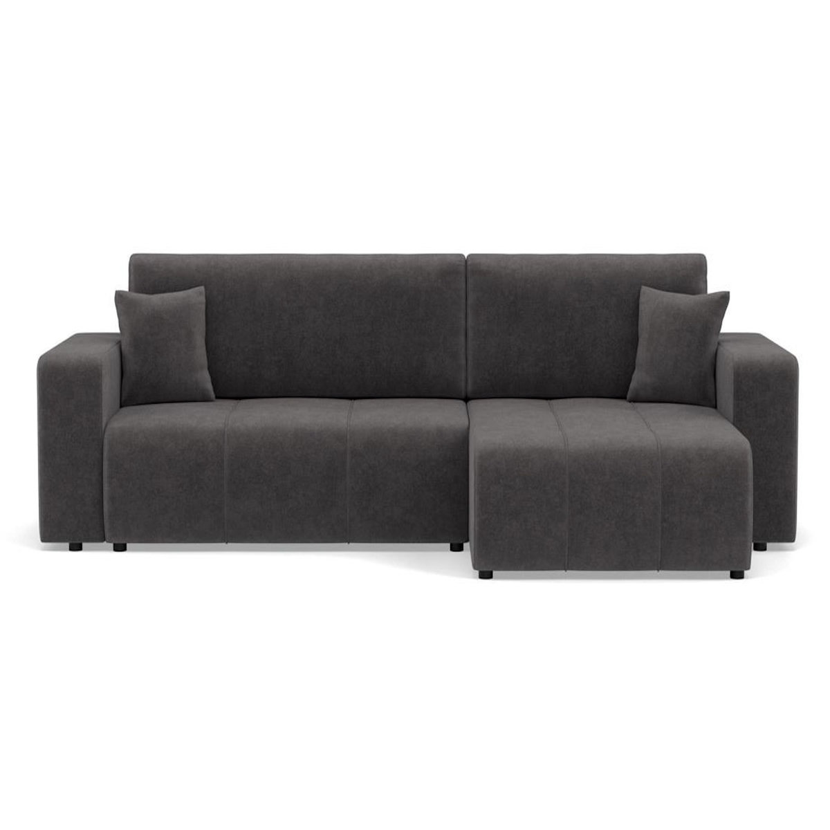 BEST MOBILIER Nicole - canapé d'angle réversible 5 places convertible avec coffre en tissu