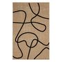 Voir la diapositive 1 : SWEEEK Tapis intérieur effet jute THOMAS, motif graphique en relief noir