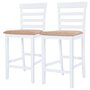 VIDAXL Table et chaises de bar 3 pcs Bois massif Marron et blanc