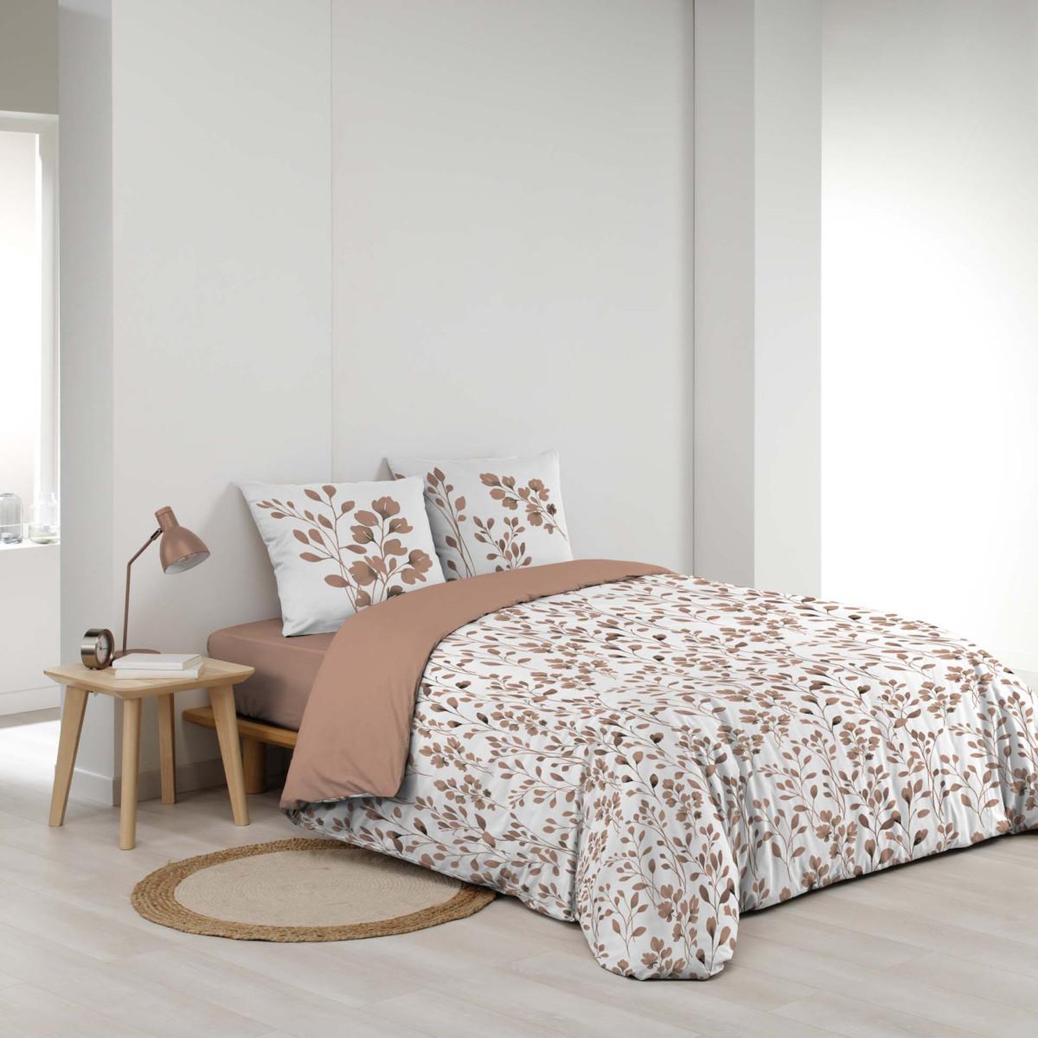 Voir la diapositive 2 : Douceur d'Intérieur Parure de lit 3 pièces  maiwen  200x200cm mocha