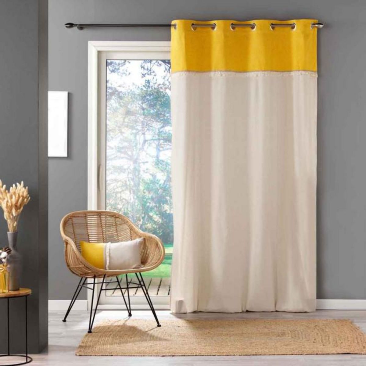 Paris Prix Rideau à Œillets  Cancun  140x240cm Jaune