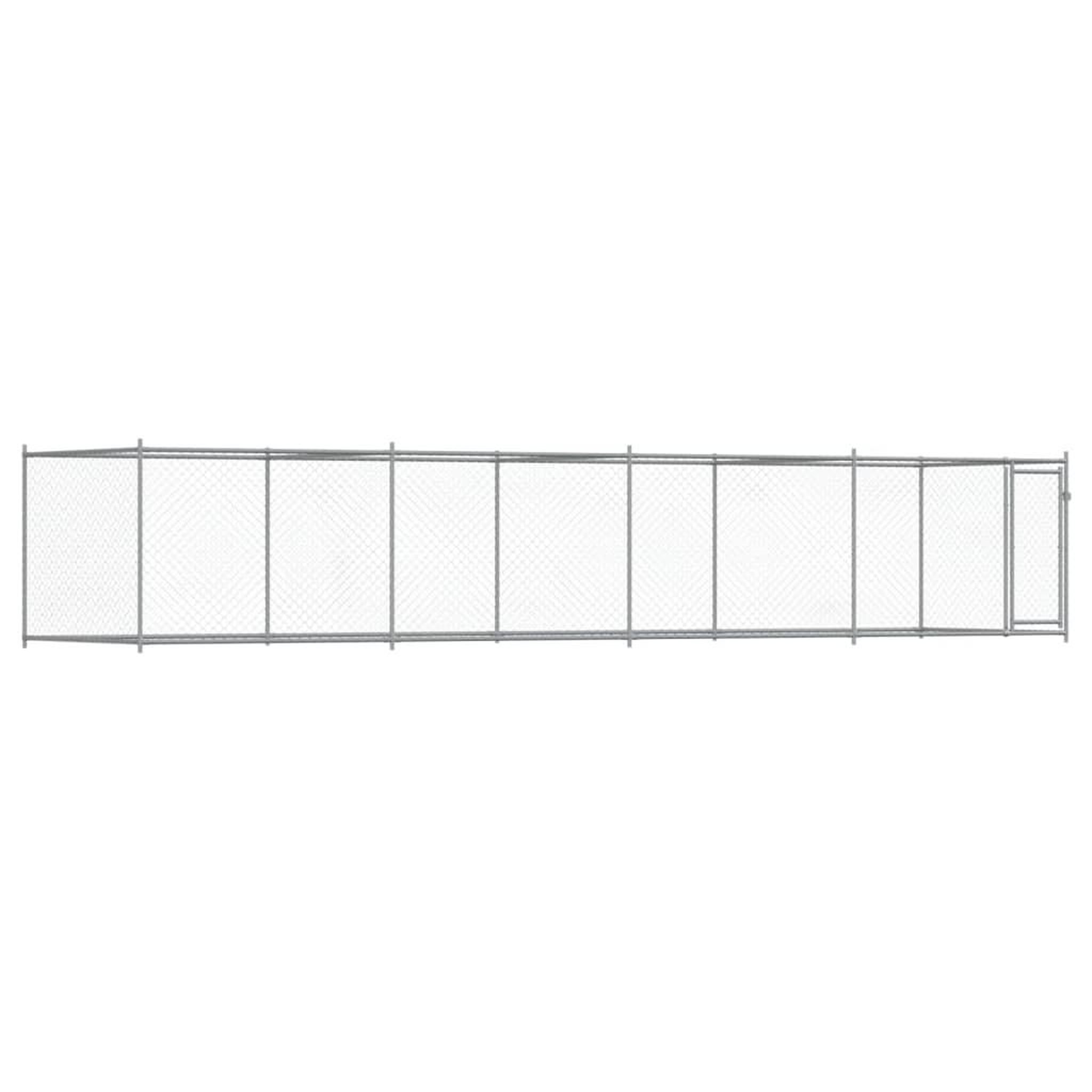 Voir la diapositive 2 : VIDAXL Cage pour chien avec porte gris 8x2x1,5 m acier galvanise