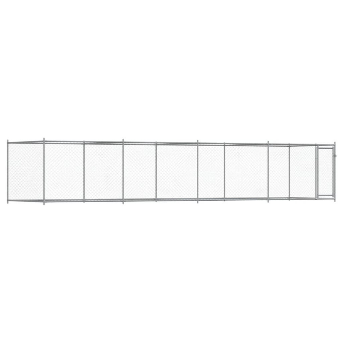 VIDAXL Cage pour chien avec porte gris 8x2x1,5 m acier galvanise