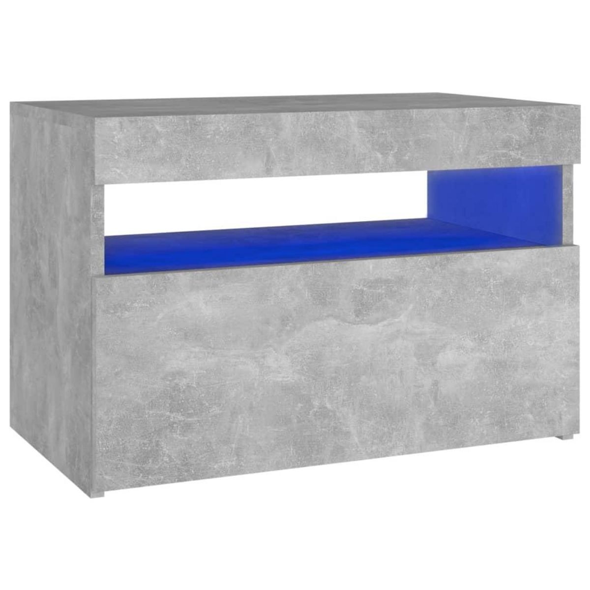 VIDAXL Table de chevet avec lumieres LED gris beton 60x35x40 cm