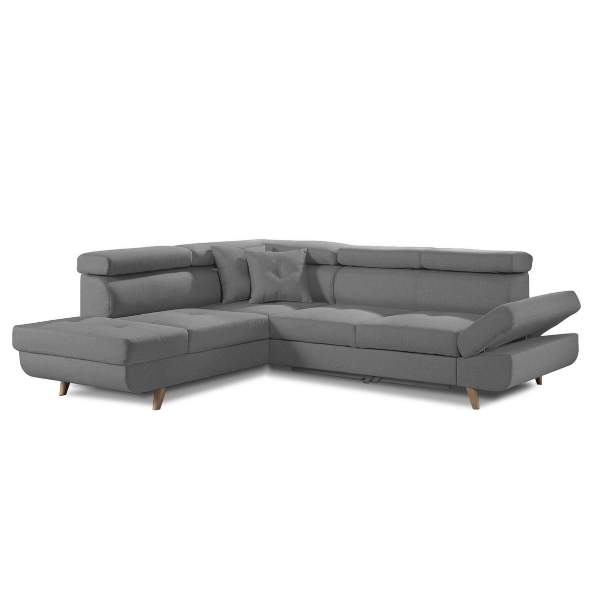 BEST MOBILIER Linea - canapé d'angle gauche convertible - 5 places - avec têtières