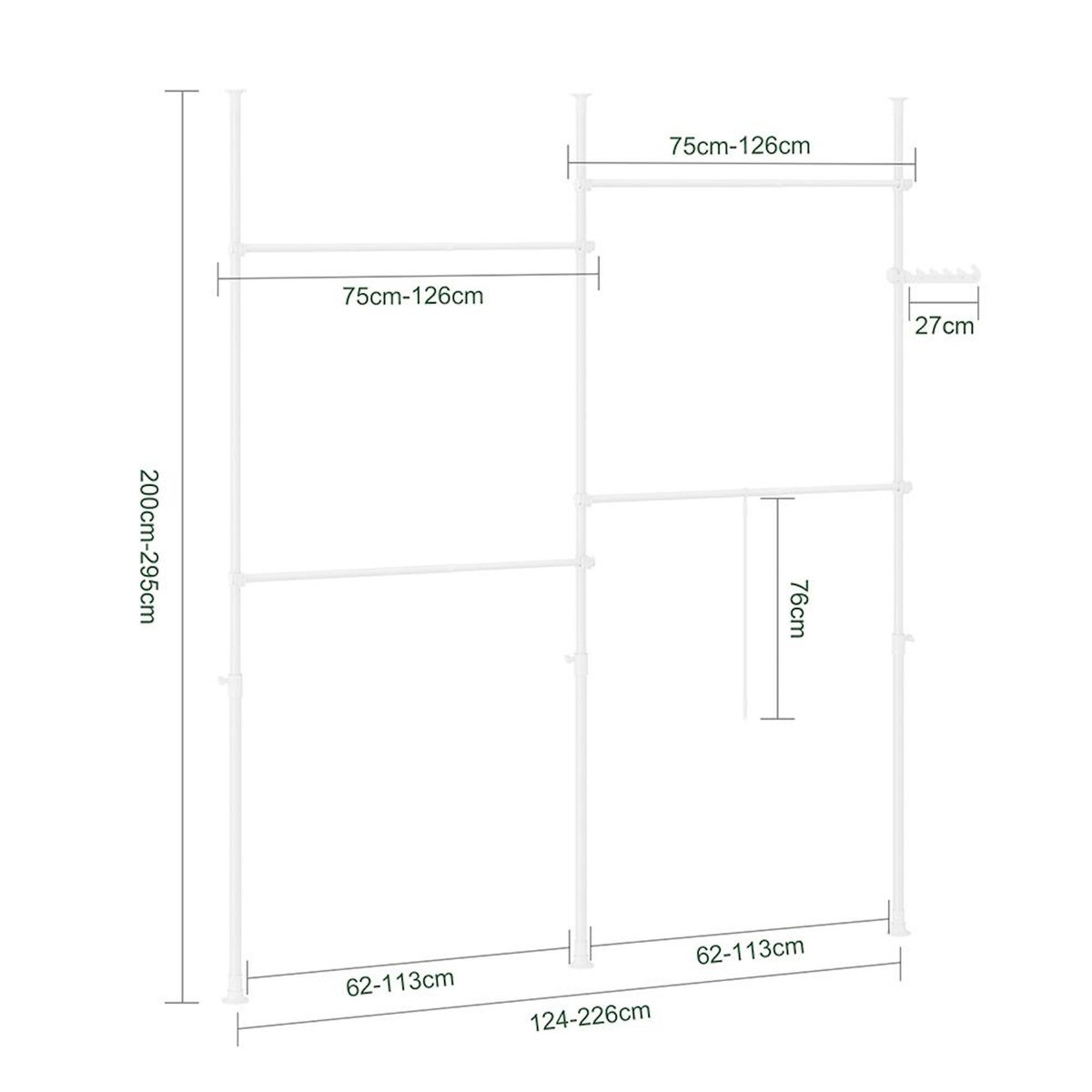 SOBUY SoBuy - Portemanteau Télescopique sur Pied - Industriel - KLS03-II