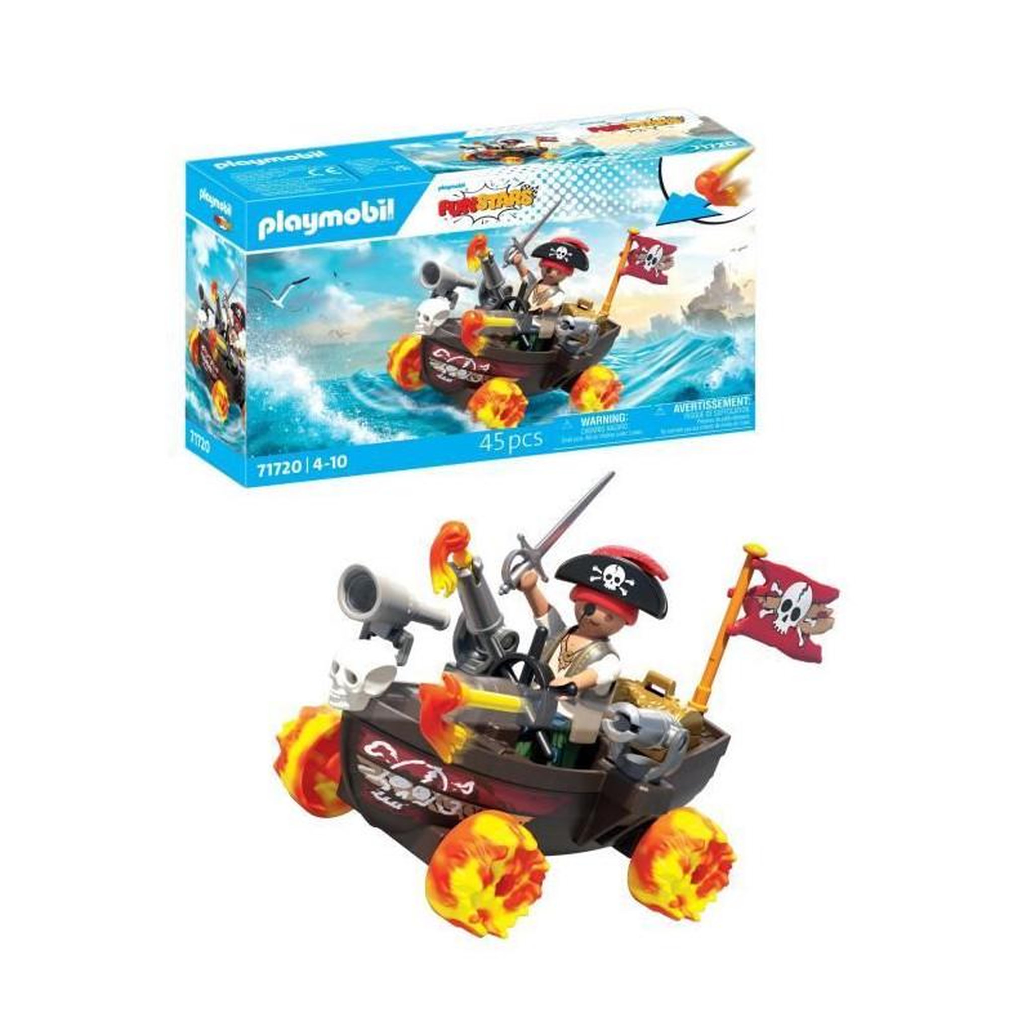 Voir la diapositive 3 : PLAYMOBIL Playmobil 71720 Kart bateau de pirate, Funstars, 45 pieces, Des 4 ans