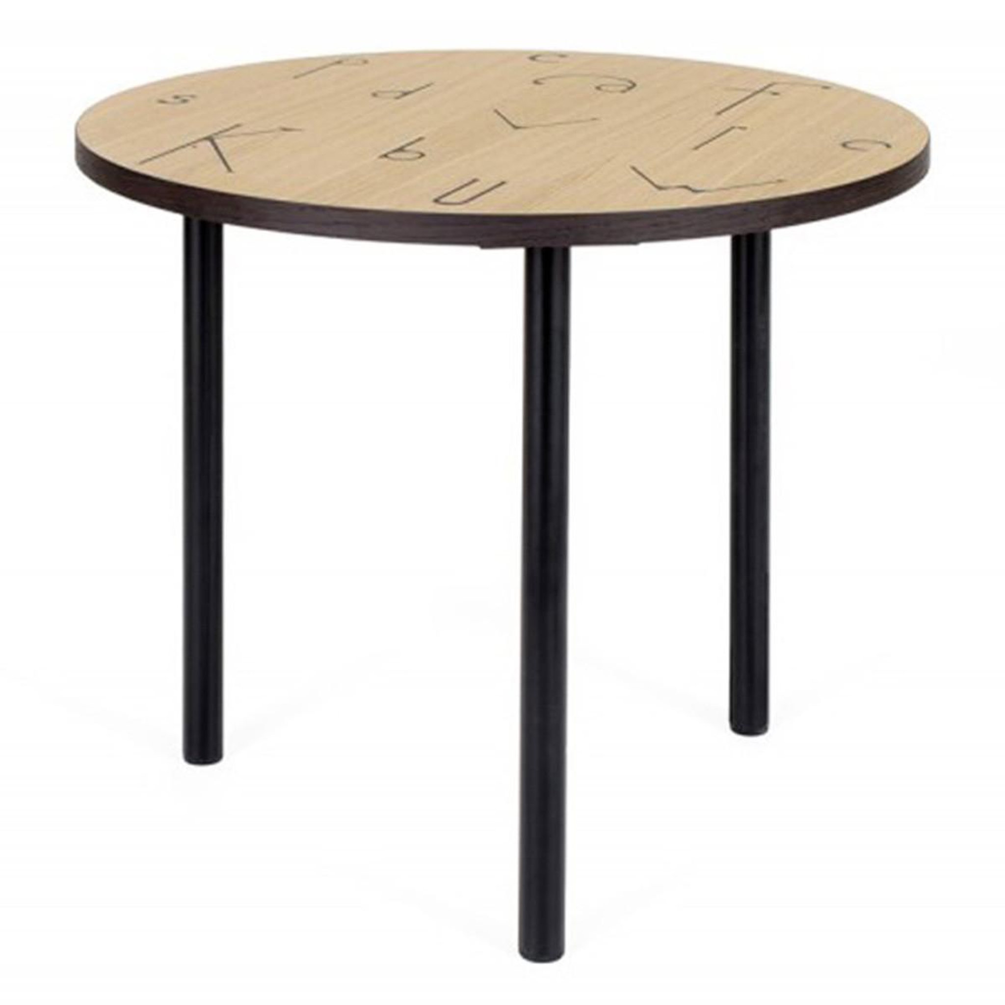 Paris Prix Table d'appoint design  arty lettres  50cm chêne