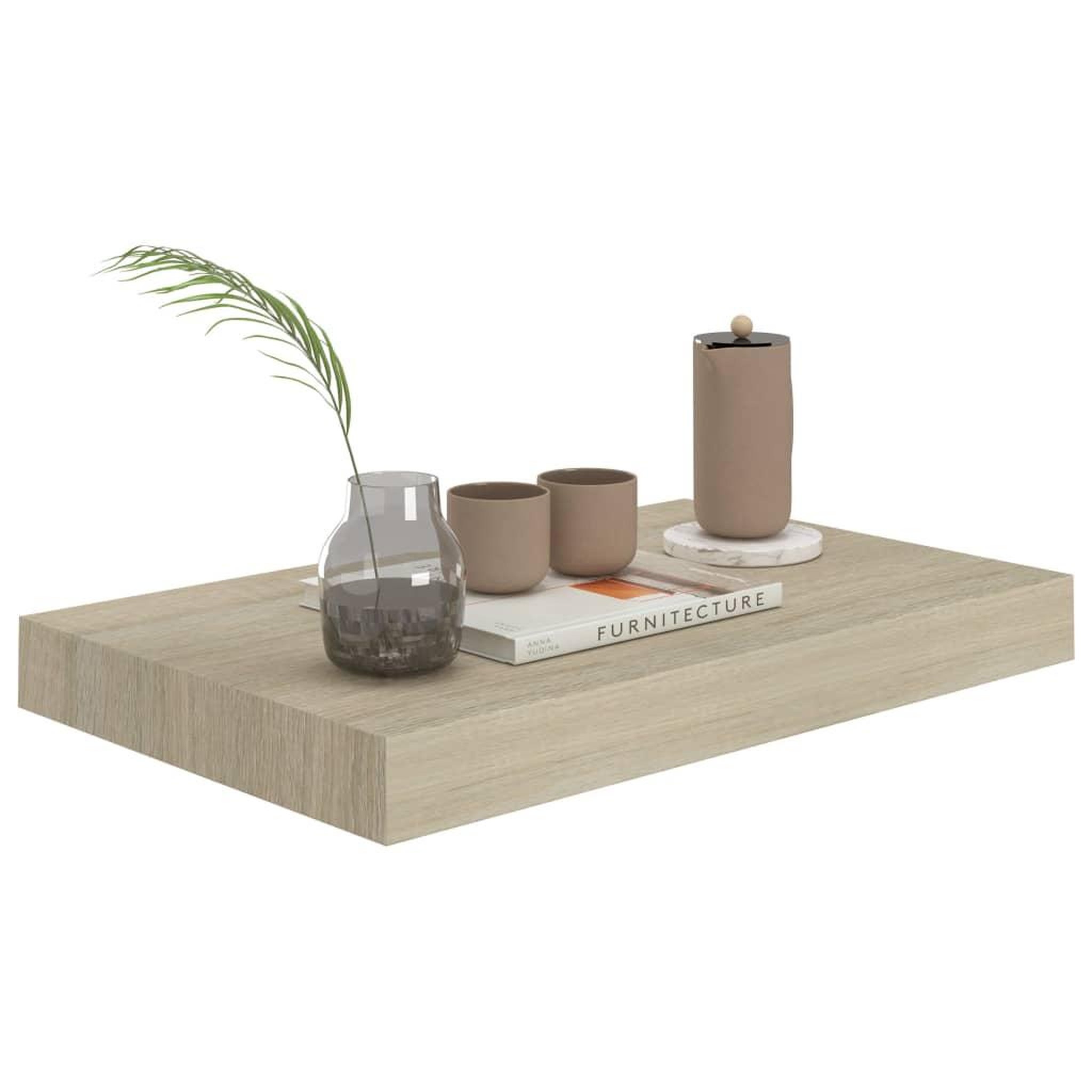 Voir la diapositive 3 : VIDAXL Etageres murales flottantes 2 pcs chene 40x23x3,8 cm MDF