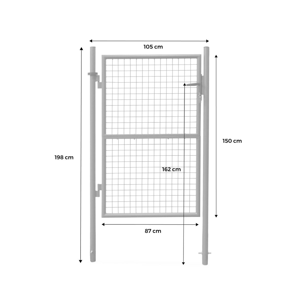 SWEEEK Portillon de jardin en métal, 150x87cm