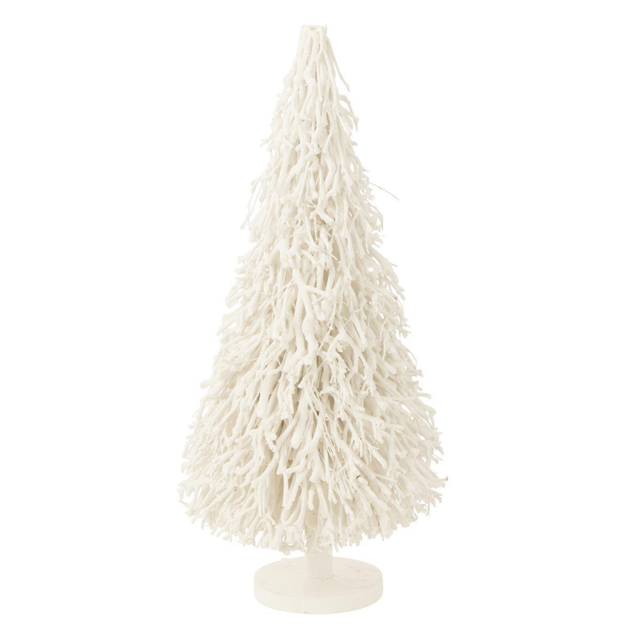 J-LINE Sapin de noël en bois  arbre à thé  90cm blanc