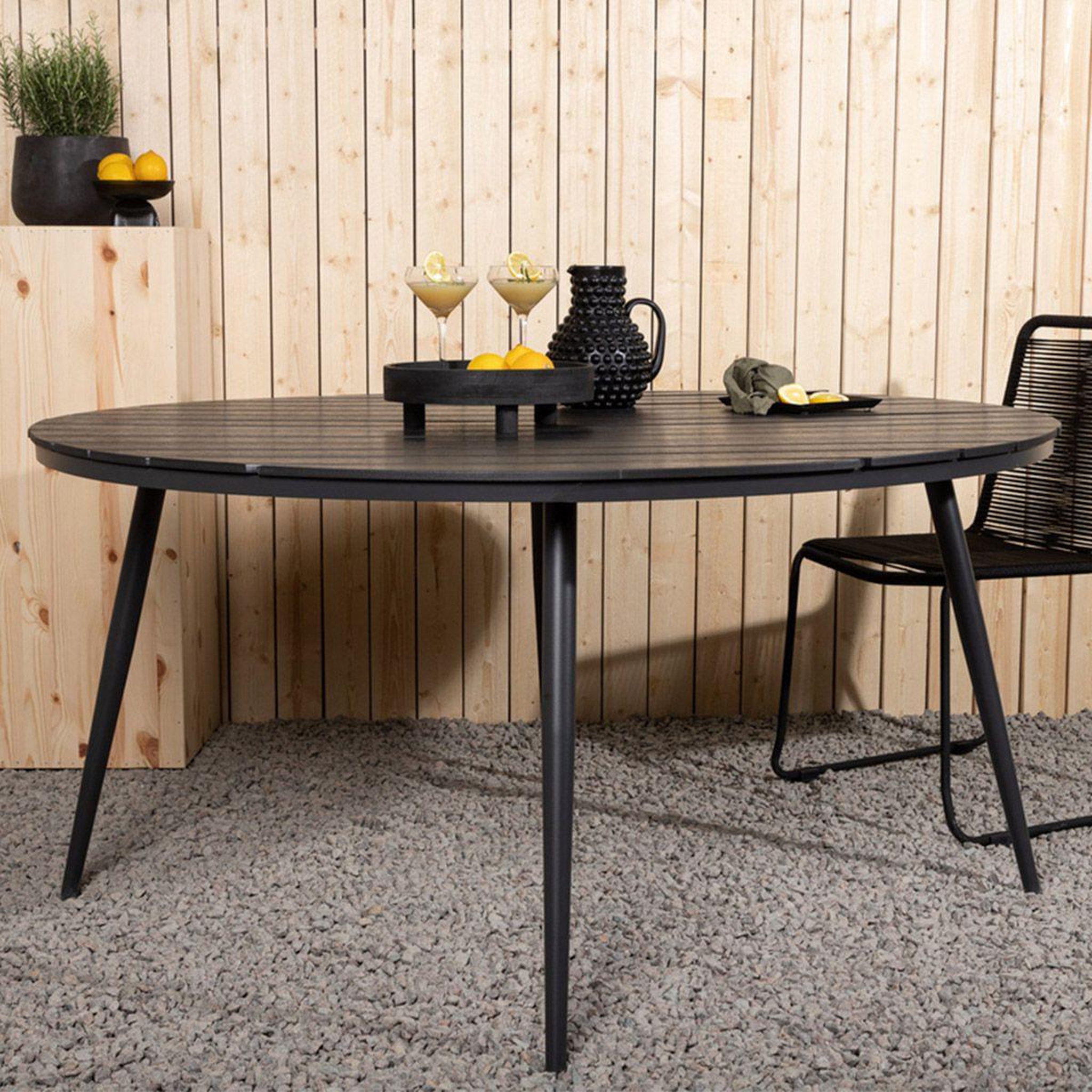 Voir la diapositive 6 : Paris Prix Table de jardin ronde  break  150cm noir